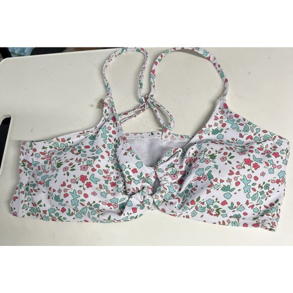 COZYEASE Girls' 2 Piece Ditsy Floral Print Knot Front Ruched Triangle. 12-13 Y - Picture 7 of 9